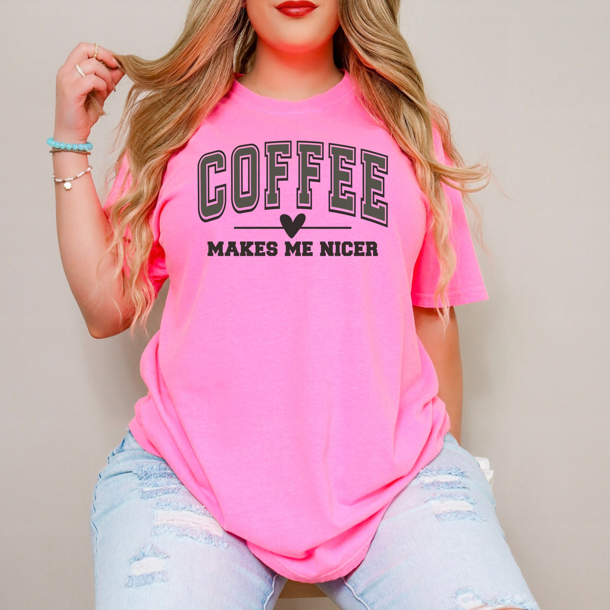 Coffee Makes Me Nicer - Comfort Colors T-Shirt 