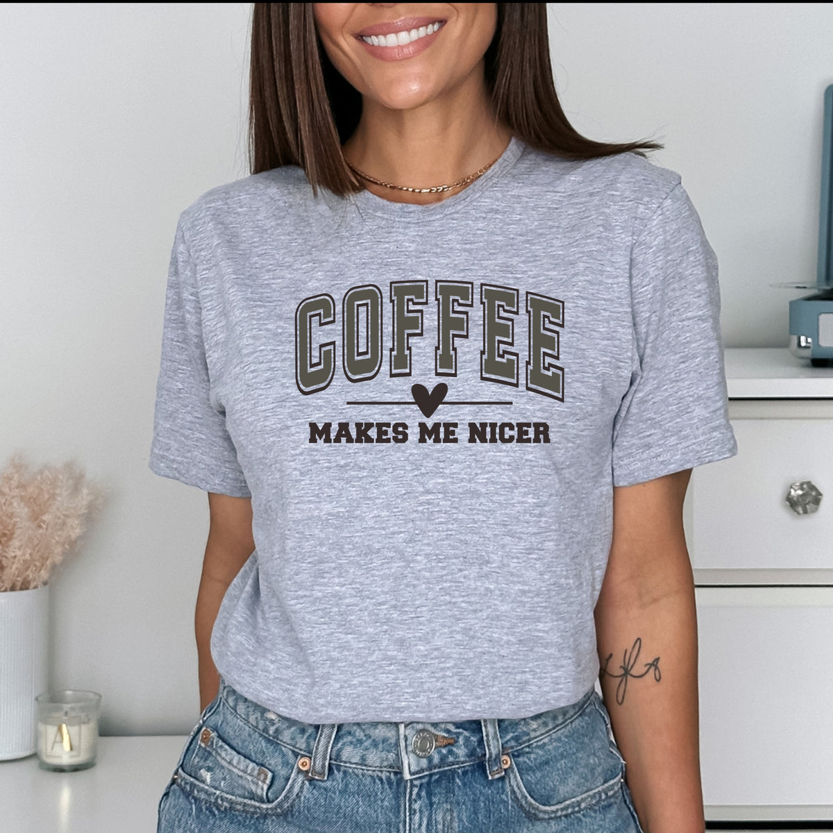 Coffee Makes Me Nicer - Adult Softstyle T-Shirt