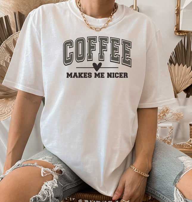 Coffee Makes Me Nicer - Adult Softstyle T-Shirt