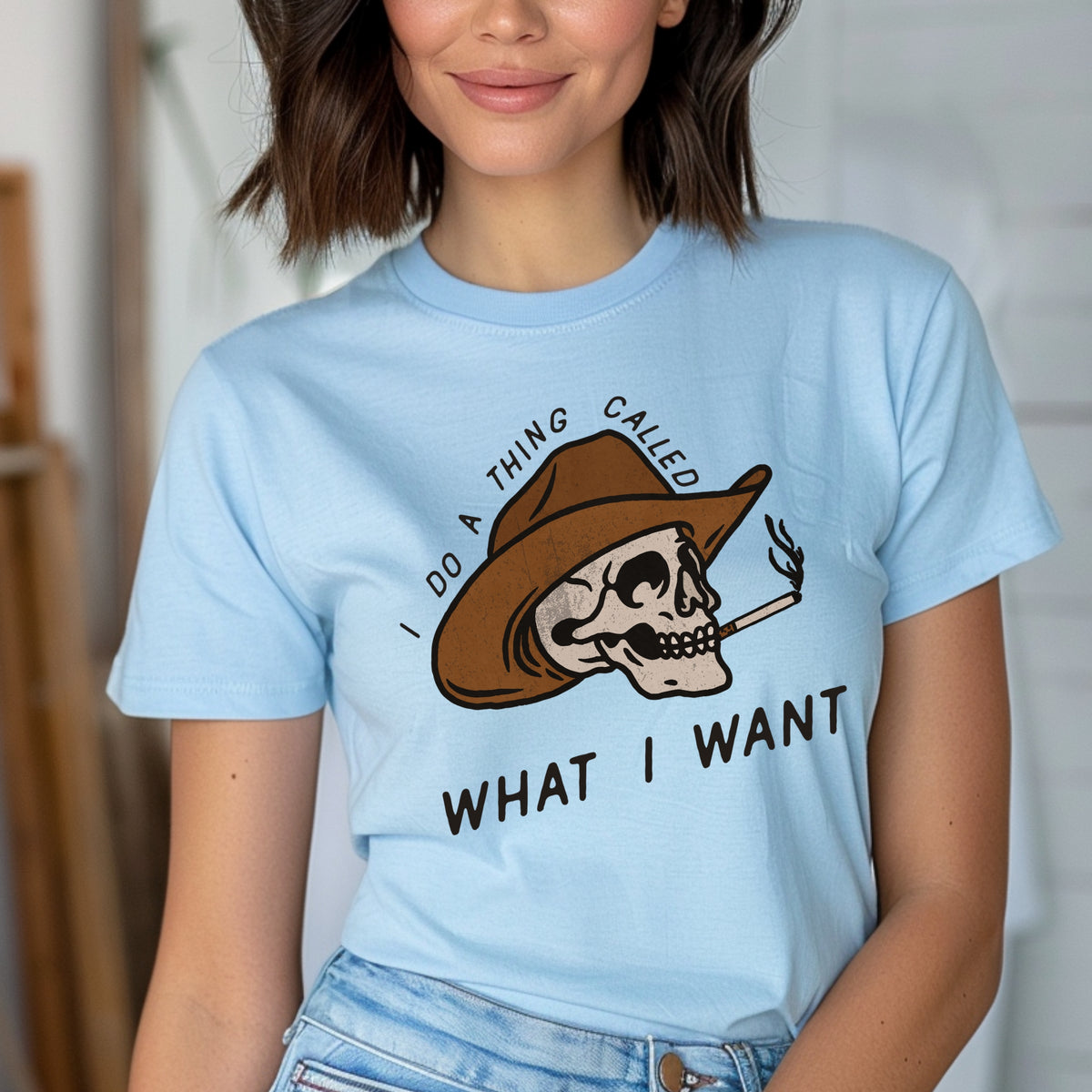 I Do a Thing Called What I Want Graphic Shirt – Savage Vibes, Sassy Quote, Cowboy Trendy Humor Shirt - Softstyle 100% Cotton T-Shirt – Comfy Unisex Fit, Premium Quality Tee
