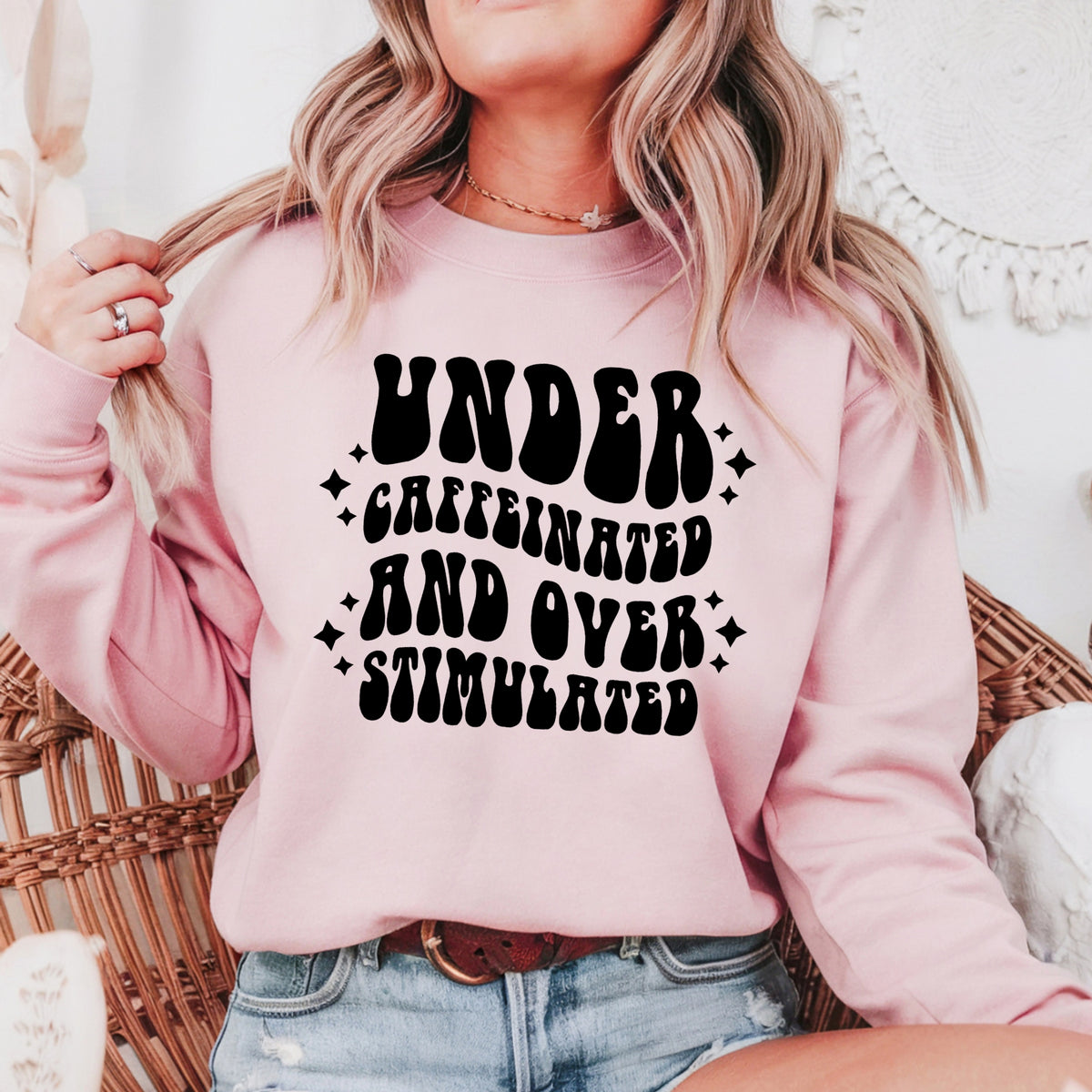 Under Caffeinated and Overstimulated - Adult Crewneck Sweatshirt