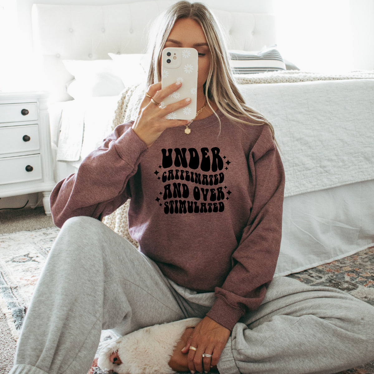 Under Caffeinated and Overstimulated - Adult Crewneck Sweatshirt