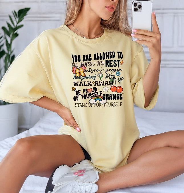 You Are Allowed To Put Yourself First - Adult Comfort Colors T-Shirt
