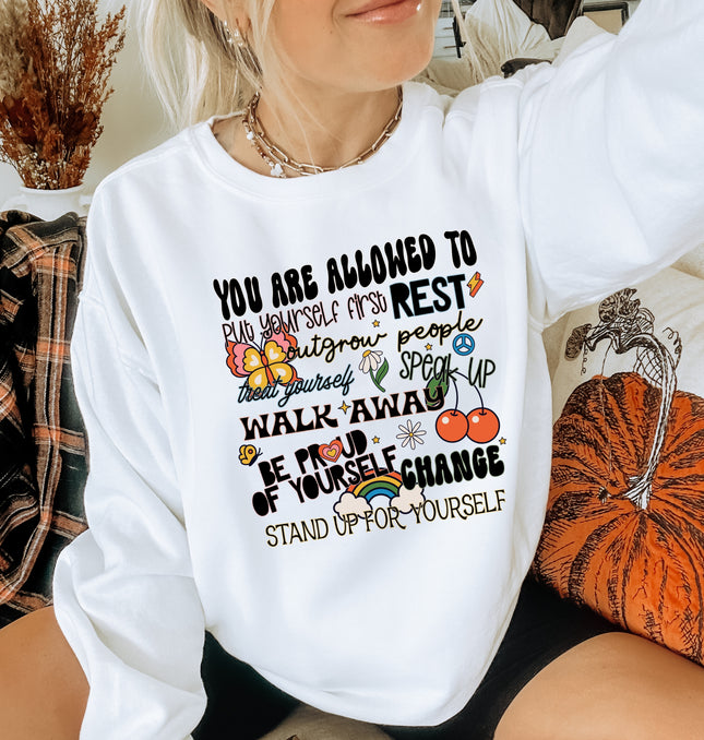 You Are Allowed To Put Yourself First - Adult Crewneck Sweatshirt