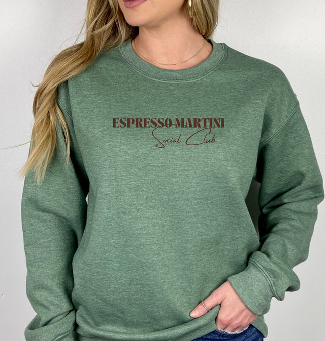 Espresso Martini Social Club Logo - Adult Crewneck Sweatshirt
