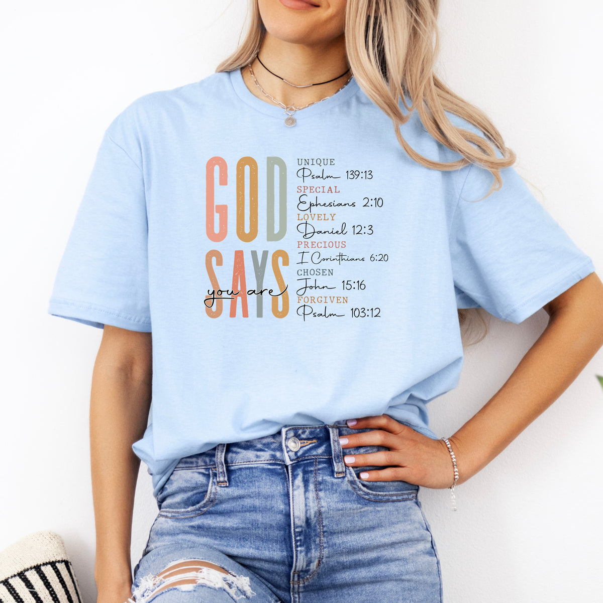 God Says You Are Printed Shirt – Faith Based Graphic Tee, Empowering Bible Quote, Perfect Inspirational Gift - Softstyle 100% Cotton T-Shirt – Comfy Unisex Fit, Premium Quality Tee