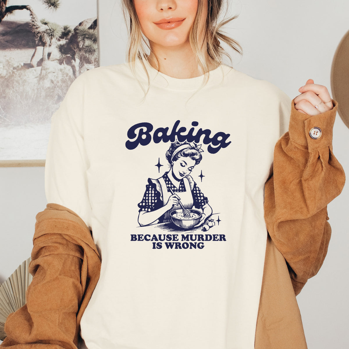 Baking Because Murder Is Wrong - Adult Softstyle T-Shirt