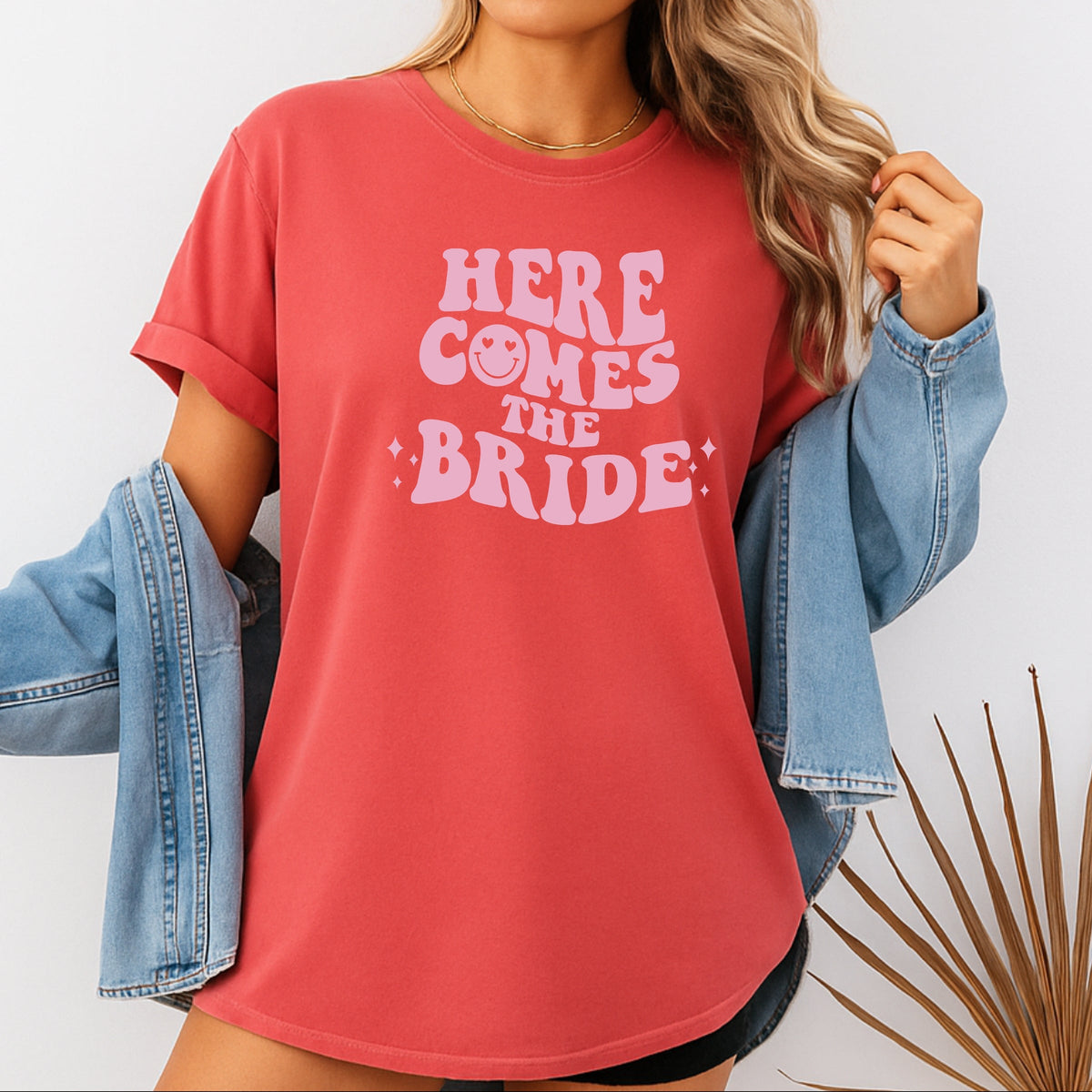 Here Comes The Bride Printed Comfort Colors T-Shirt 