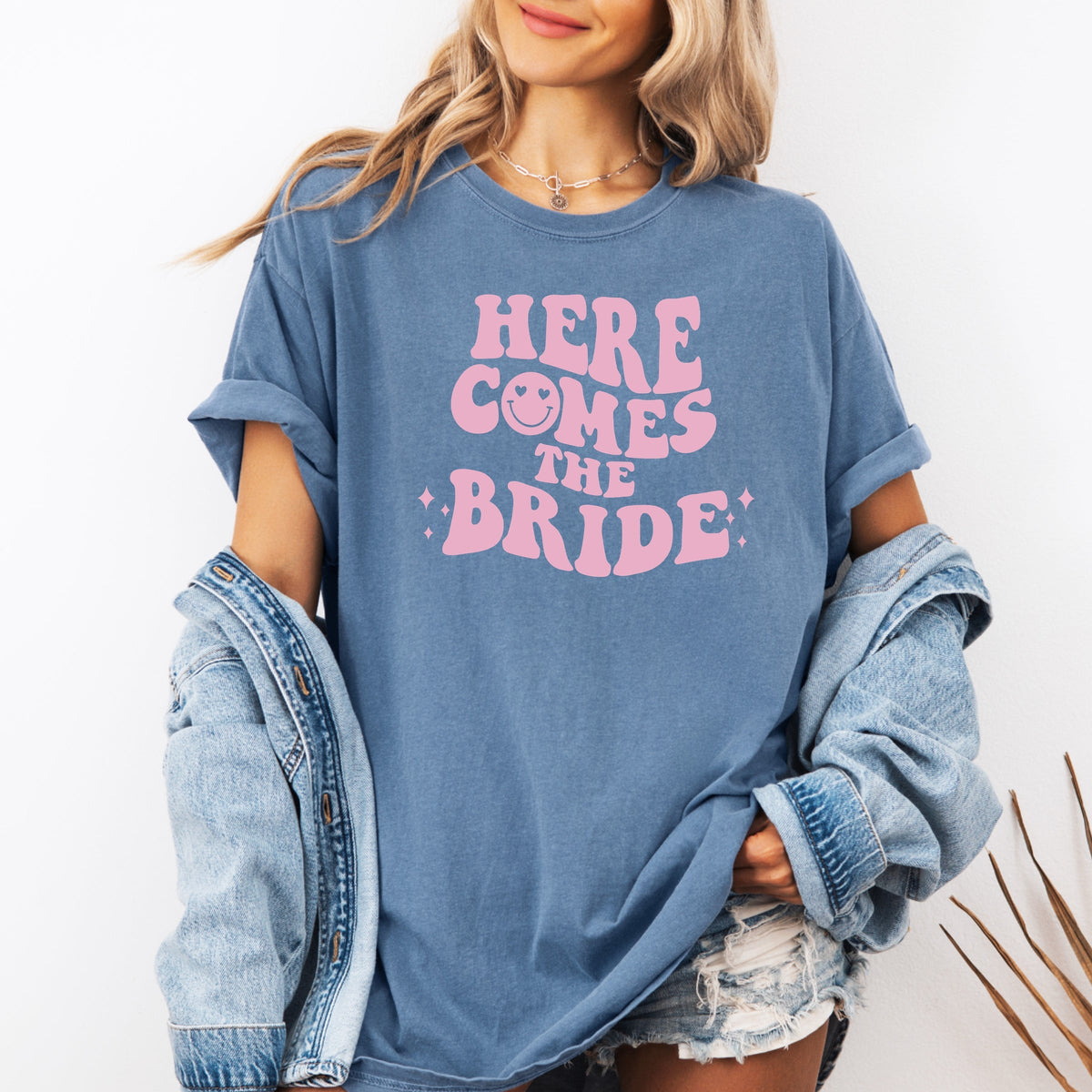 Here Comes The Bride Printed Comfort Colors T-Shirt 