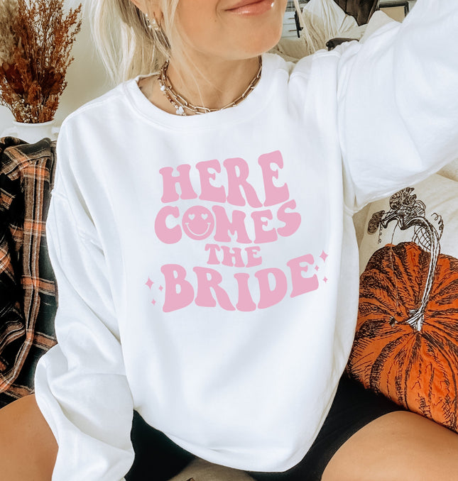 Here Comes The Bride Printed Crewneck Sweatshirt