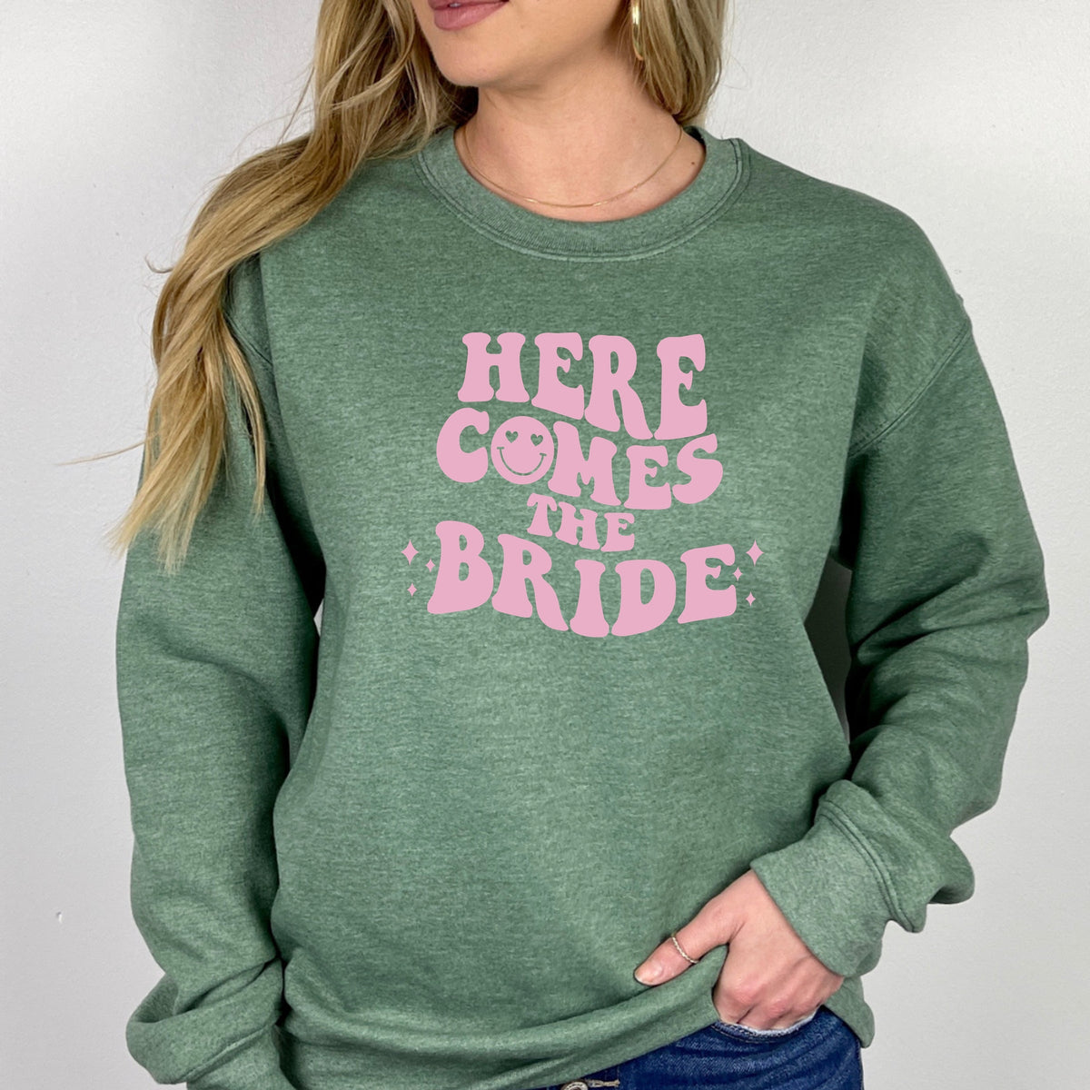 Here Comes The Bride Printed Crewneck Sweatshirt