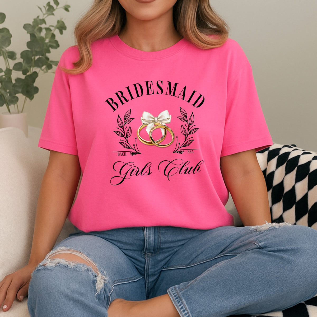 Bridesmaid Girls Club Printed Comfort Colors T-Shirt 