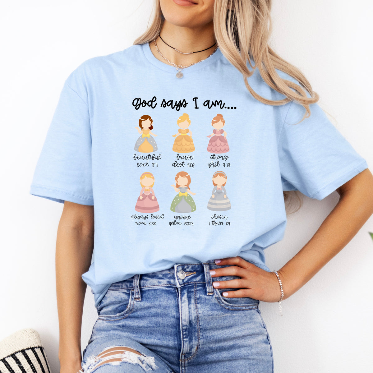 God Says I Am Printed Tee – Christian Affirmation Shirt, Spiritual Gift Ideas, Empowering God Words Tee - Softstyle 100% Cotton T-Shirt – Comfy Unisex Fit, Premium Quality Tee