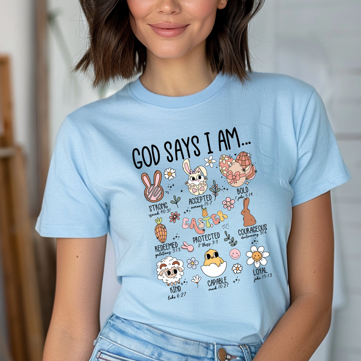 God Says I am Strong Kind Loyal - Adult Softstyle T-Shirt