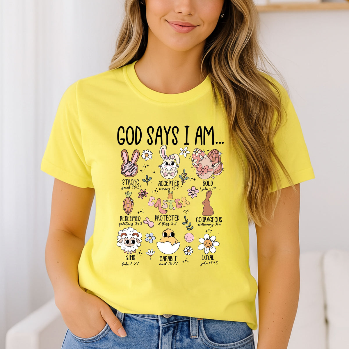 God Says I am Strong Kind Loyal - Adult Softstyle T-Shirt