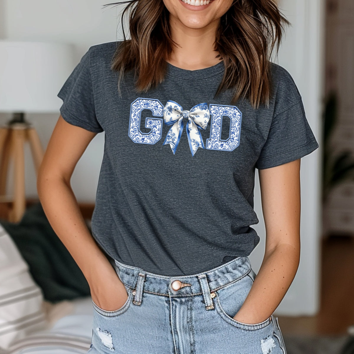 God With Bow - Adult Softstyle T-Shirt