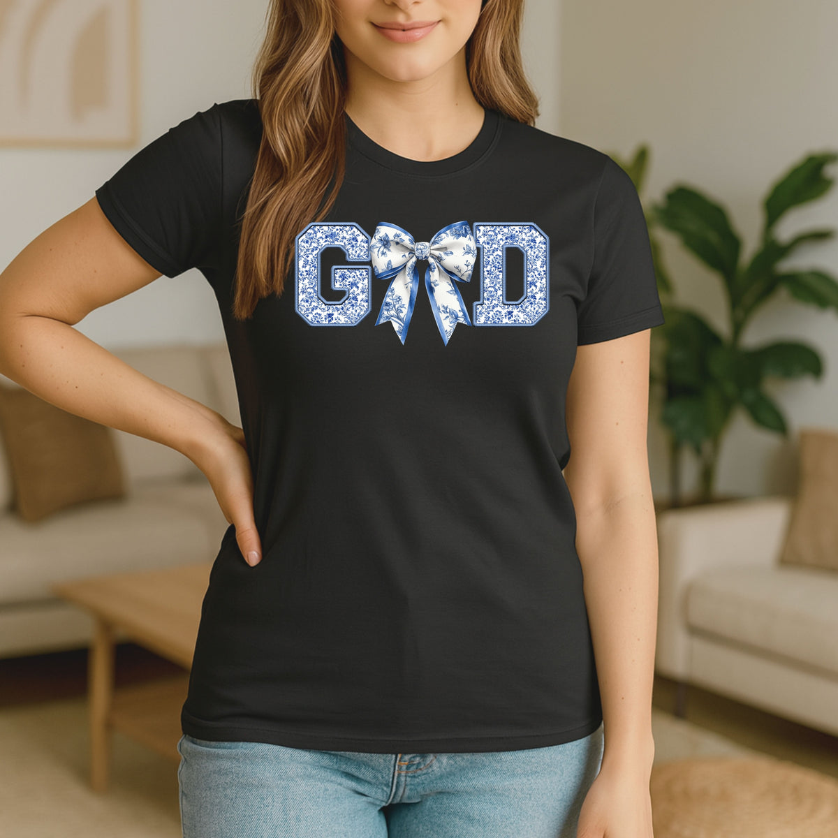 God With Bow - Adult Softstyle T-Shirt