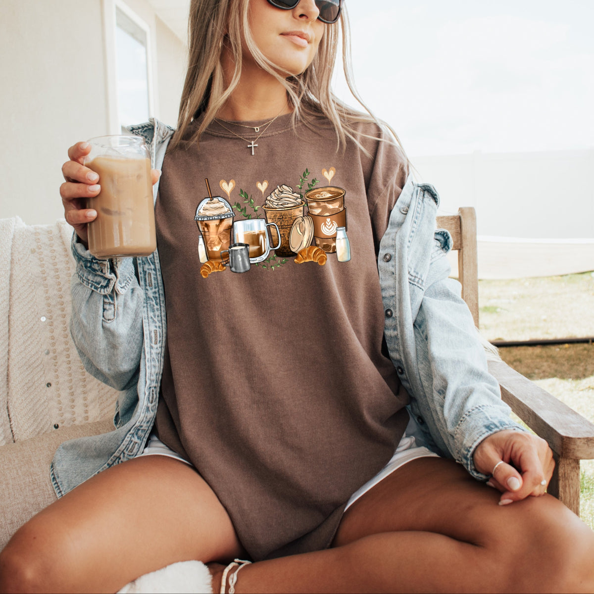 Coffee Shirt Iced Coffee - Adult Comfort Colors T-Shirt