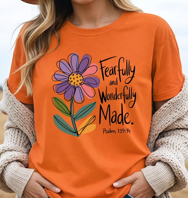 Fearfully And Wonderfully Made Psalms 139:14 – Adult Softstyle T-Shirt