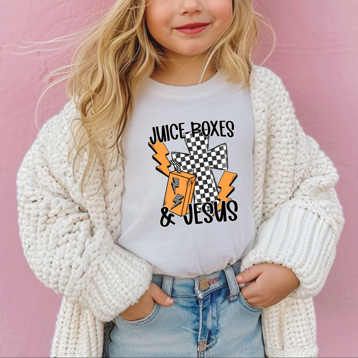 Juice Boxes Jesus Youth Tee - Drippin' Faith, Christian Drip for Young Ones, Gospel Meets Graphic Streetwear - Youth Comfort Colors Garment-Dyed Heavyweight T-Shirt