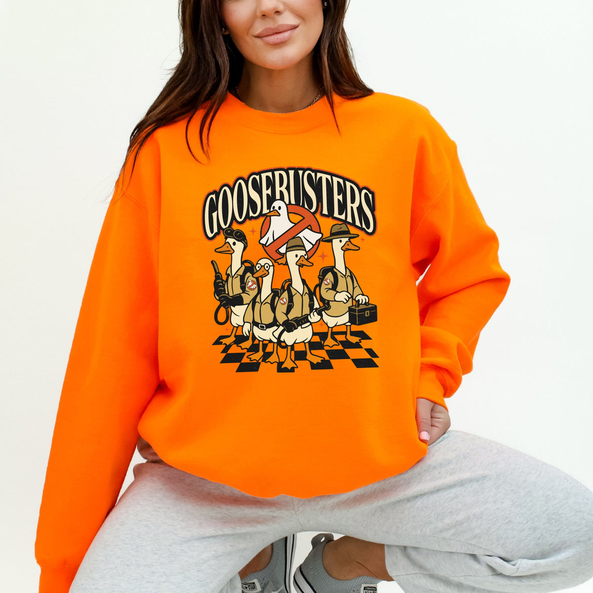 Halloween Goose Busters Squad, funny Halloween Shirts Group - Adult Crewneck Sweatshirt