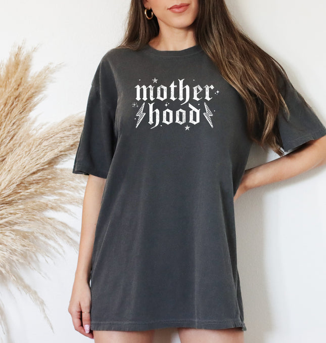 Motherhood Printed Tshirt- Funny Mom Shirts, Stylish Mom Tees, Gift for New Mom Shirt - Unisex Comfort Colors Garment-Dyed Heavyweight T-Shirt