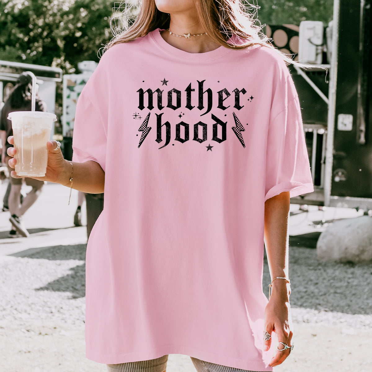Motherhood Printed Tshirt- Funny Mom Shirts, Stylish Mom Tees, Gift for New Mom Shirt - Unisex Comfort Colors Garment-Dyed Heavyweight T-Shirt
