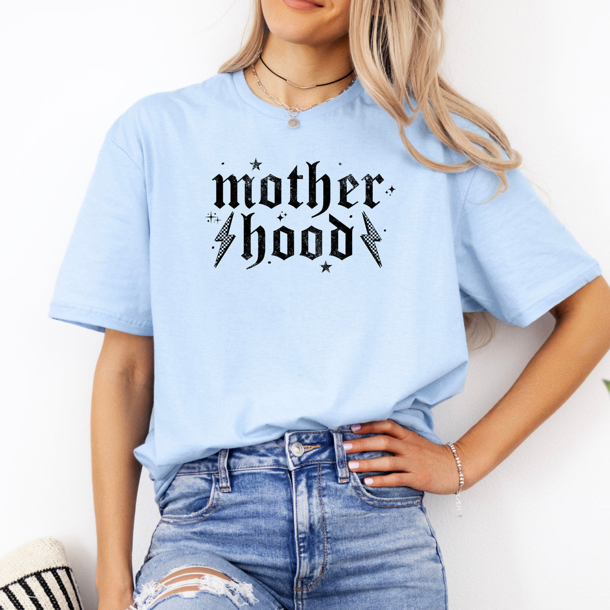 Motherhood Printed Tshirt- Funny Mom Shirts, Stylish Mom Tees, Gift for New Mom Shirt - Softstyle 100% Cotton T-Shirt – Comfy Unisex Fit, Premium Quality Tee