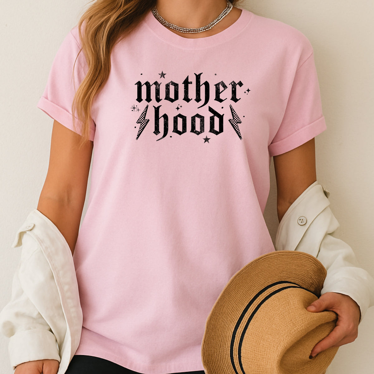 Motherhood Printed Tshirt- Funny Mom Shirts, Stylish Mom Tees, Gift for New Mom Shirt - Softstyle 100% Cotton T-Shirt – Comfy Unisex Fit, Premium Quality Tee
