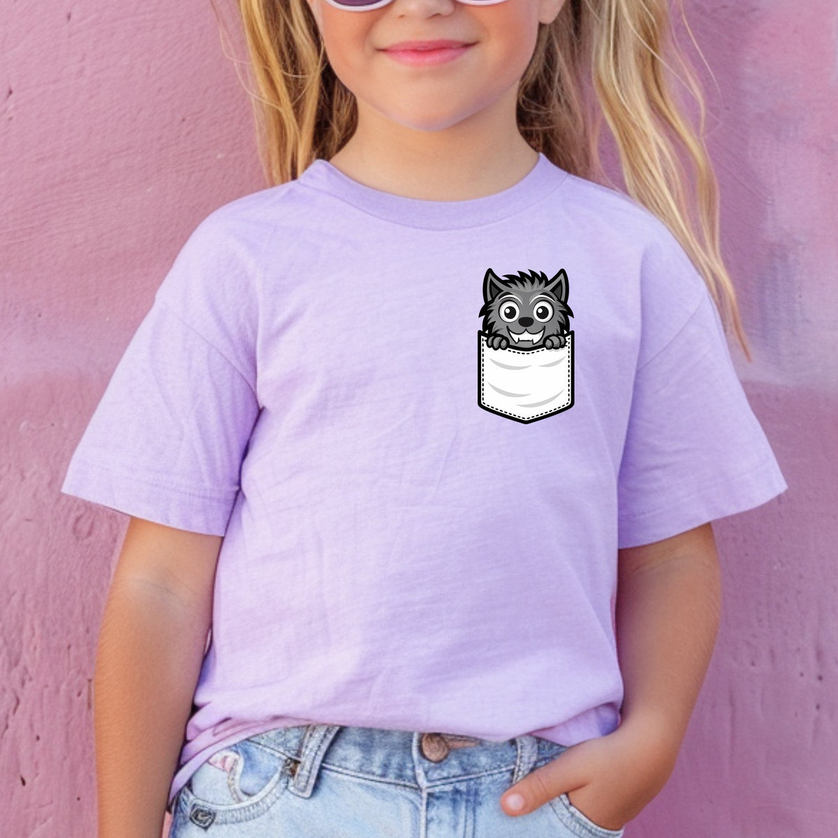 Halloween Werewolf Pocket Print Printed Comfort Colors T-Shirt 