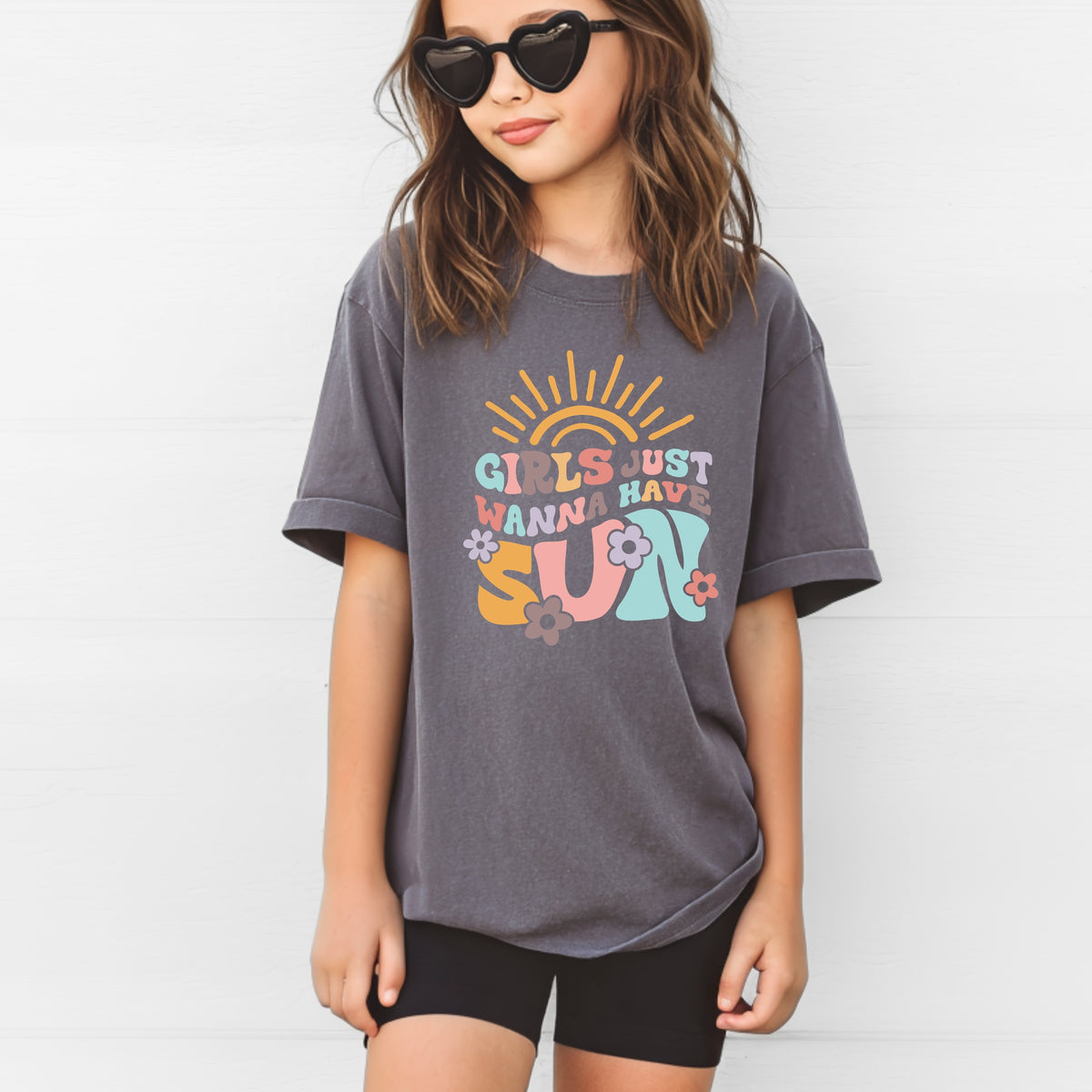 Girls Just Wanna Have Sun Kids - Youth Comfort Colors T-Shirt