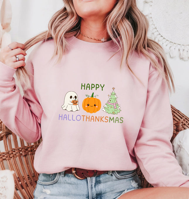 Happy HalloThanksMas - Adult Crewneck Sweatshirt