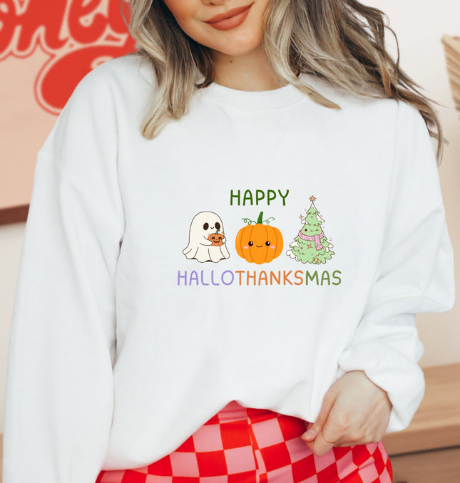 Happy HalloThanksMas - Adult Crewneck Sweatshirt