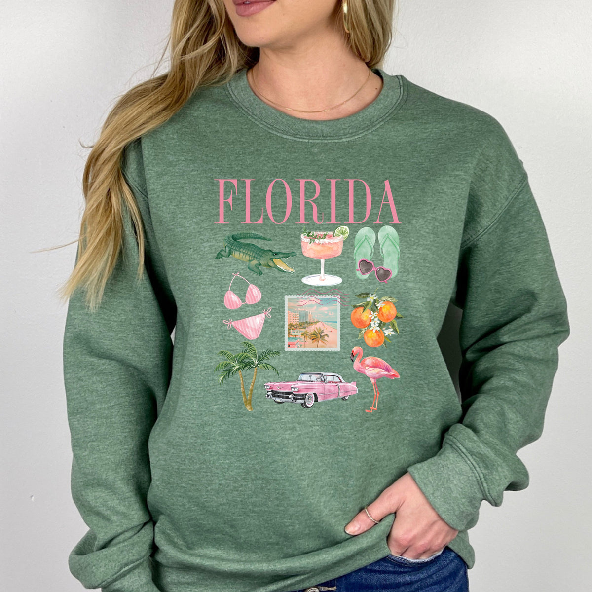 Florida Collage - Adult Crewneck Sweatshirt