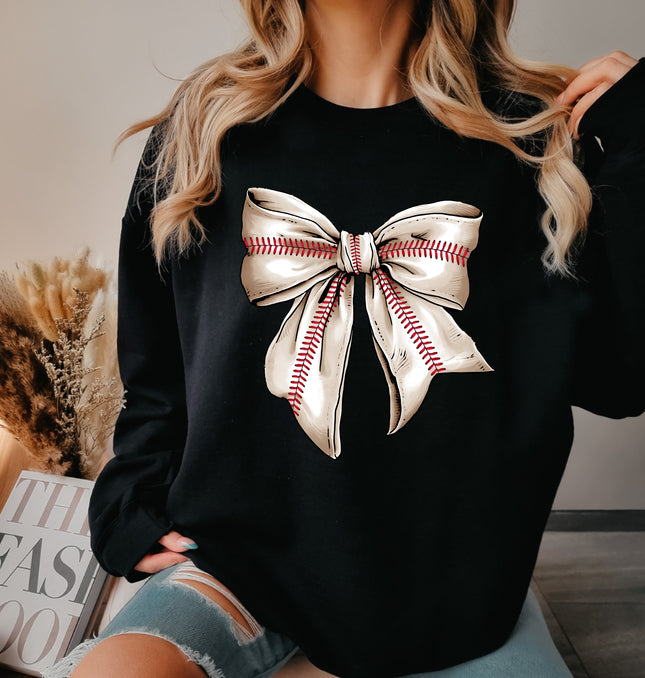Coquette Baseball Bow - Adult Crewneck Sweatshirt