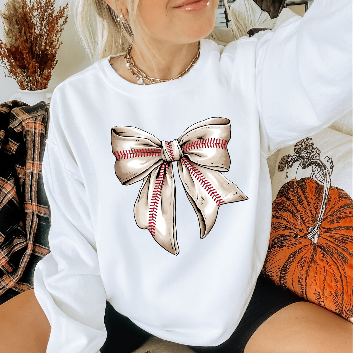 Coquette Baseball Bow - Adult Crewneck Sweatshirt
