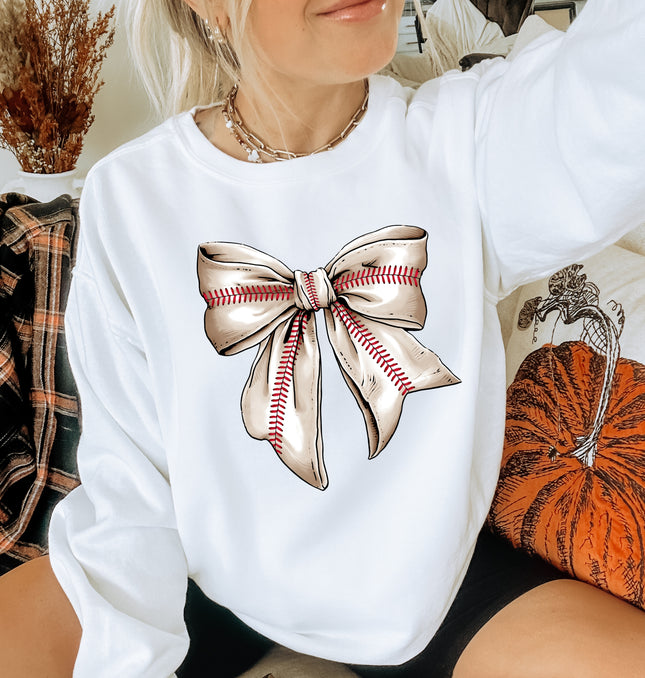 Coquette Baseball Bow - Adult Crewneck Sweatshirt
