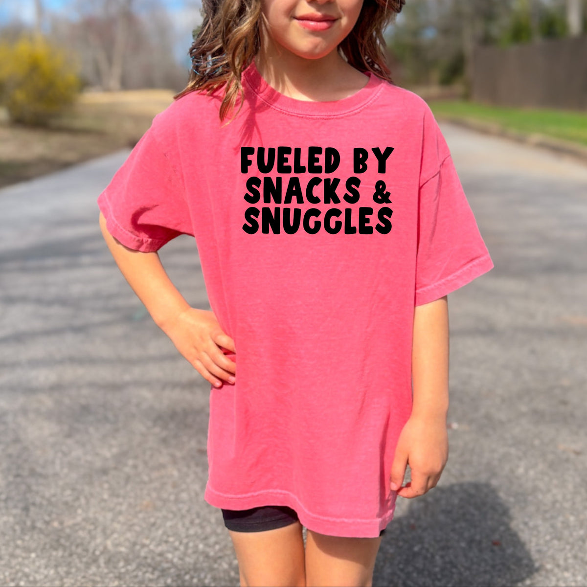 Fueled By Snacks and Snuggles Kids - Youth Comfort Colors T-Shirt