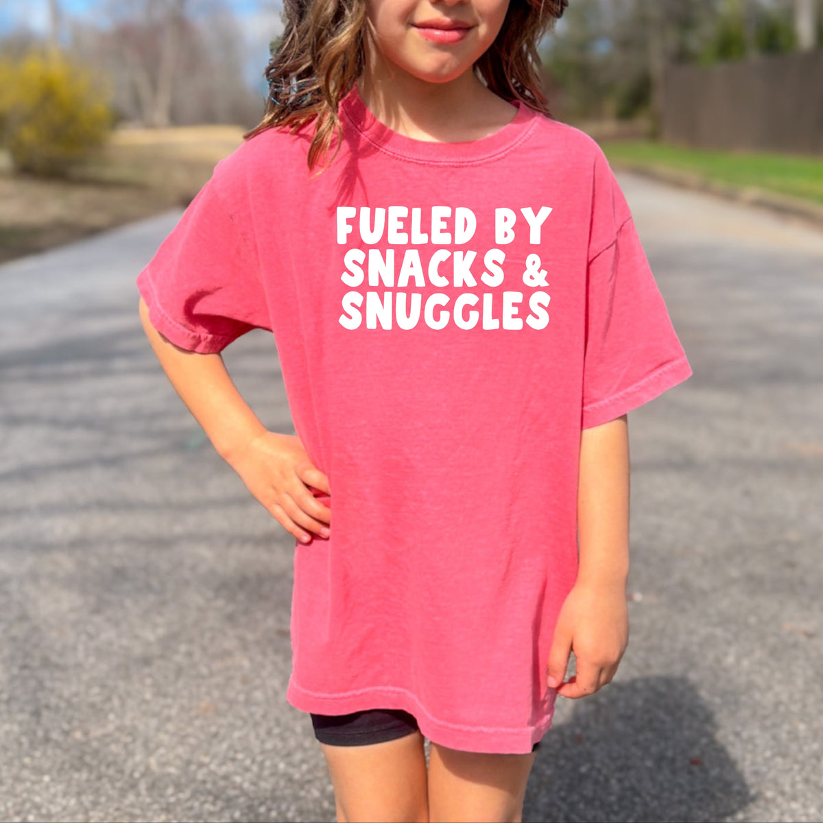 Fueled By Snacks and Snuggles Kids - Youth Comfort Colors T-Shirt