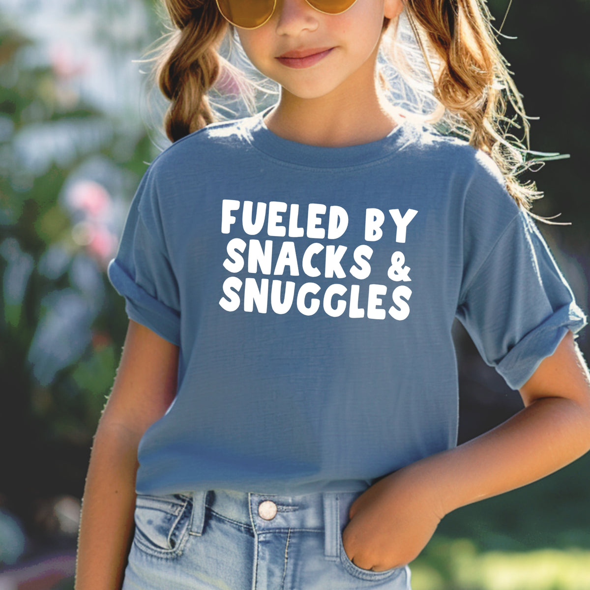 Fueled By Snacks and Snuggles Kids - Youth Comfort Colors T-Shirt