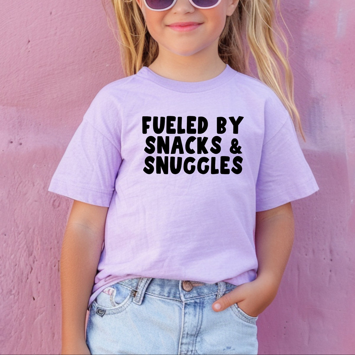 Fueled By Snacks and Snuggles Kids - Youth Comfort Colors T-Shirt