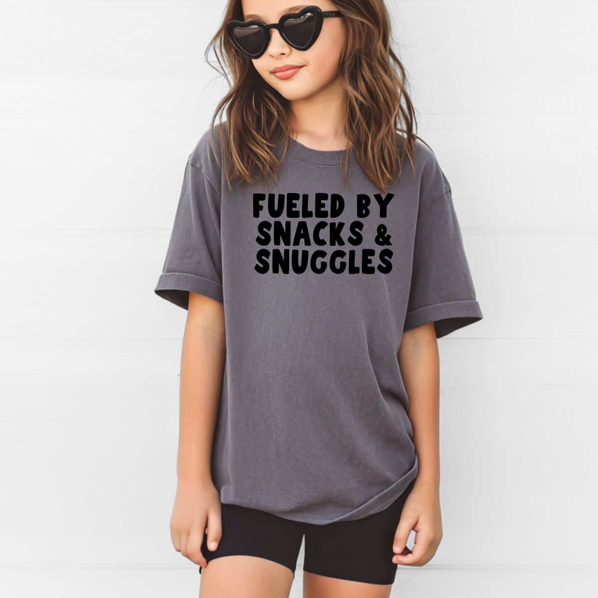 Fueled By Snacks and Snuggles Kids - Youth Comfort Colors T-Shirt