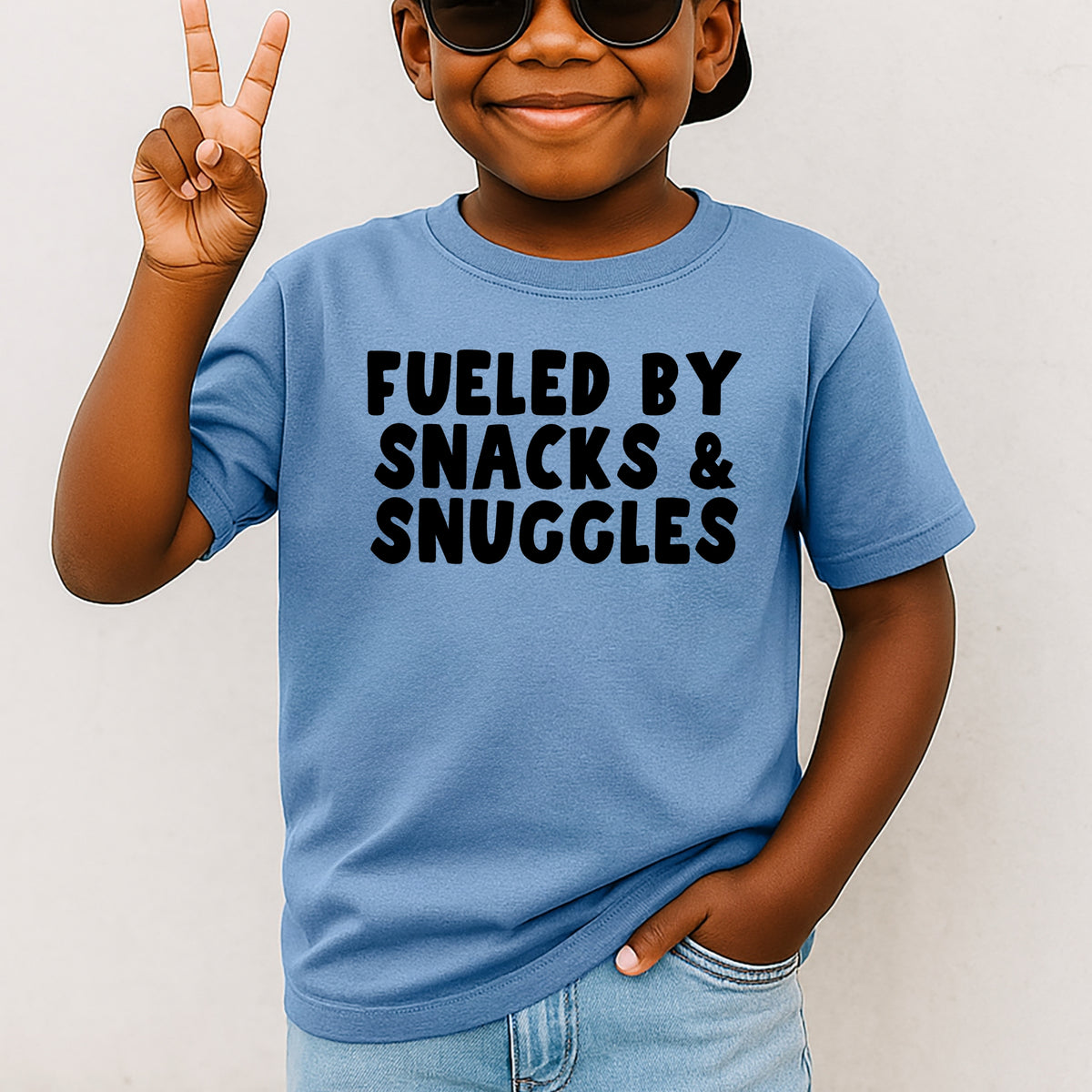 Fueled By Snacks and Snuggles Kids - Youth Comfort Colors T-Shirt