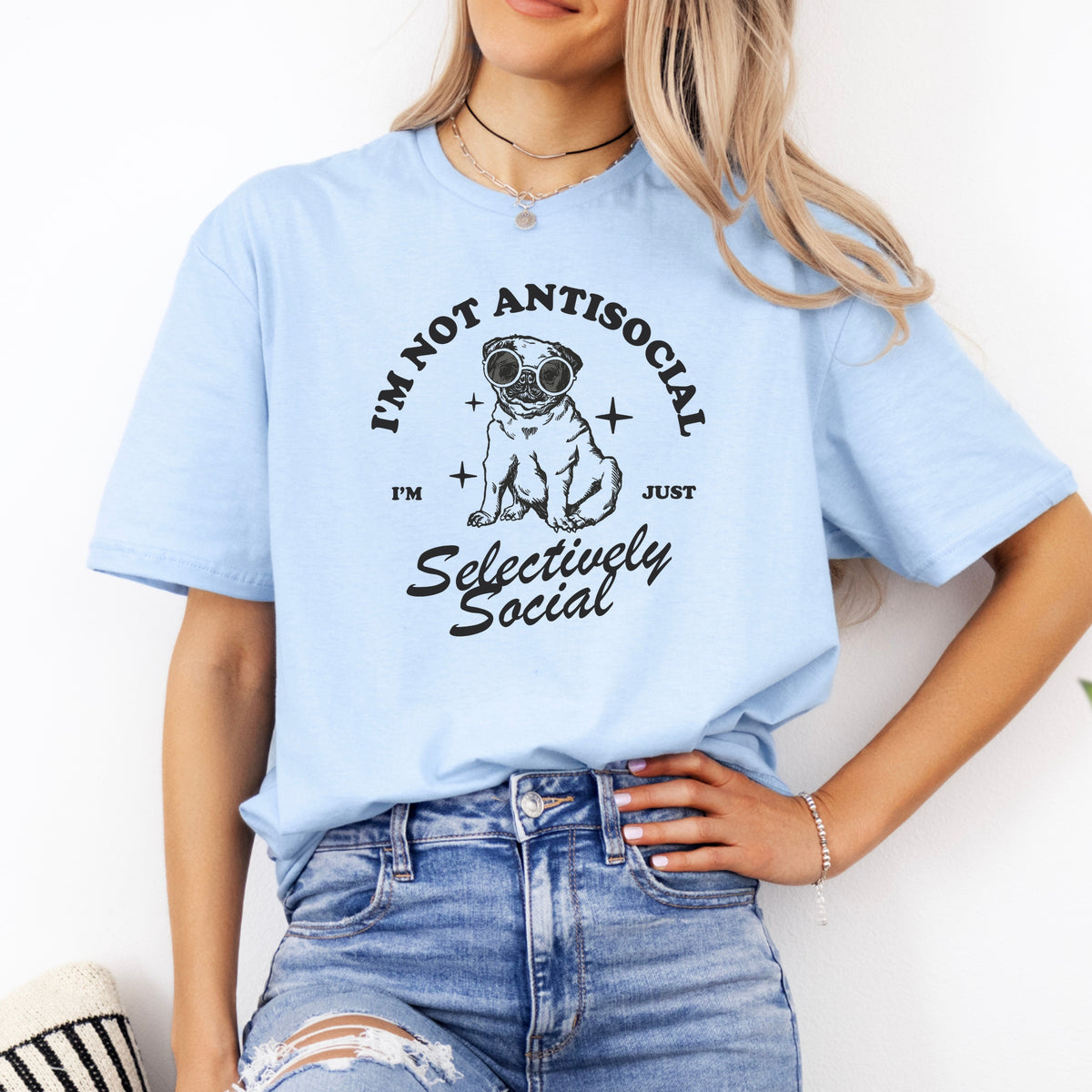 I'm Not Anti-Social I'm Just Selectively Social Shirt – Minimalist Sarcastic Tee, Introvert-core, Gen Z Mood Shirt - Softstyle 100% Cotton T-Shirt – Comfy Unisex Fit, Premium Quality Tee