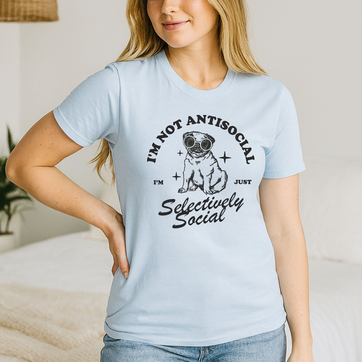 I'm Not Anti-Social I'm Just Selectively Social Shirt – Minimalist Sarcastic Tee, Introvert-core, Gen Z Mood Shirt - Softstyle 100% Cotton T-Shirt – Comfy Unisex Fit, Premium Quality Tee