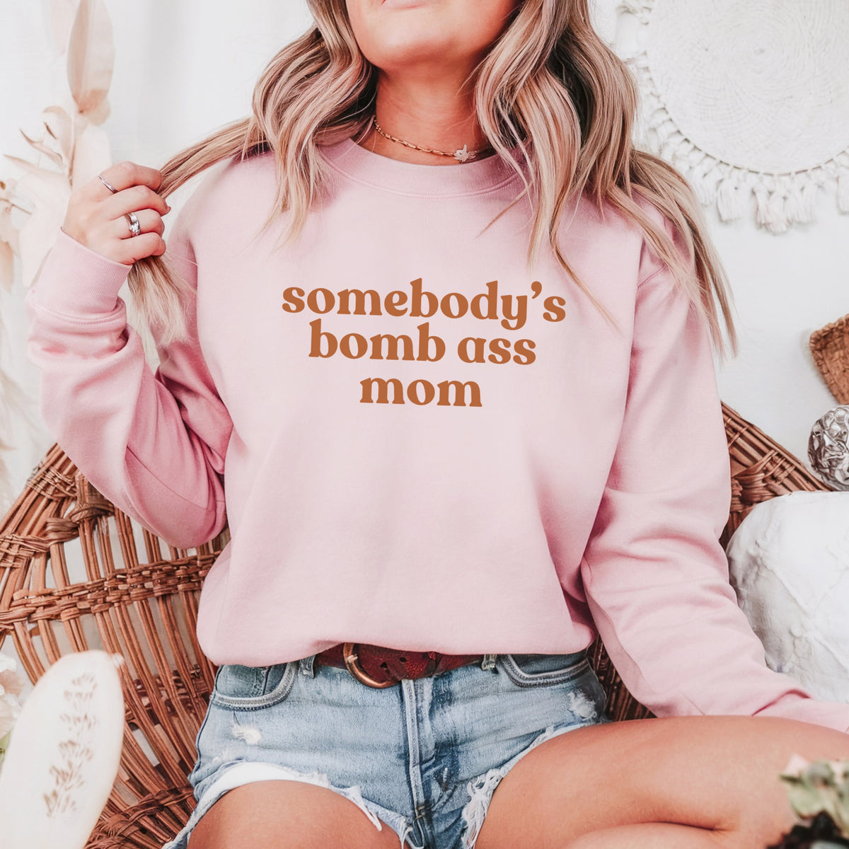 Somebody's Bomb Ass Mom - Adult Crewneck Sweatshirt