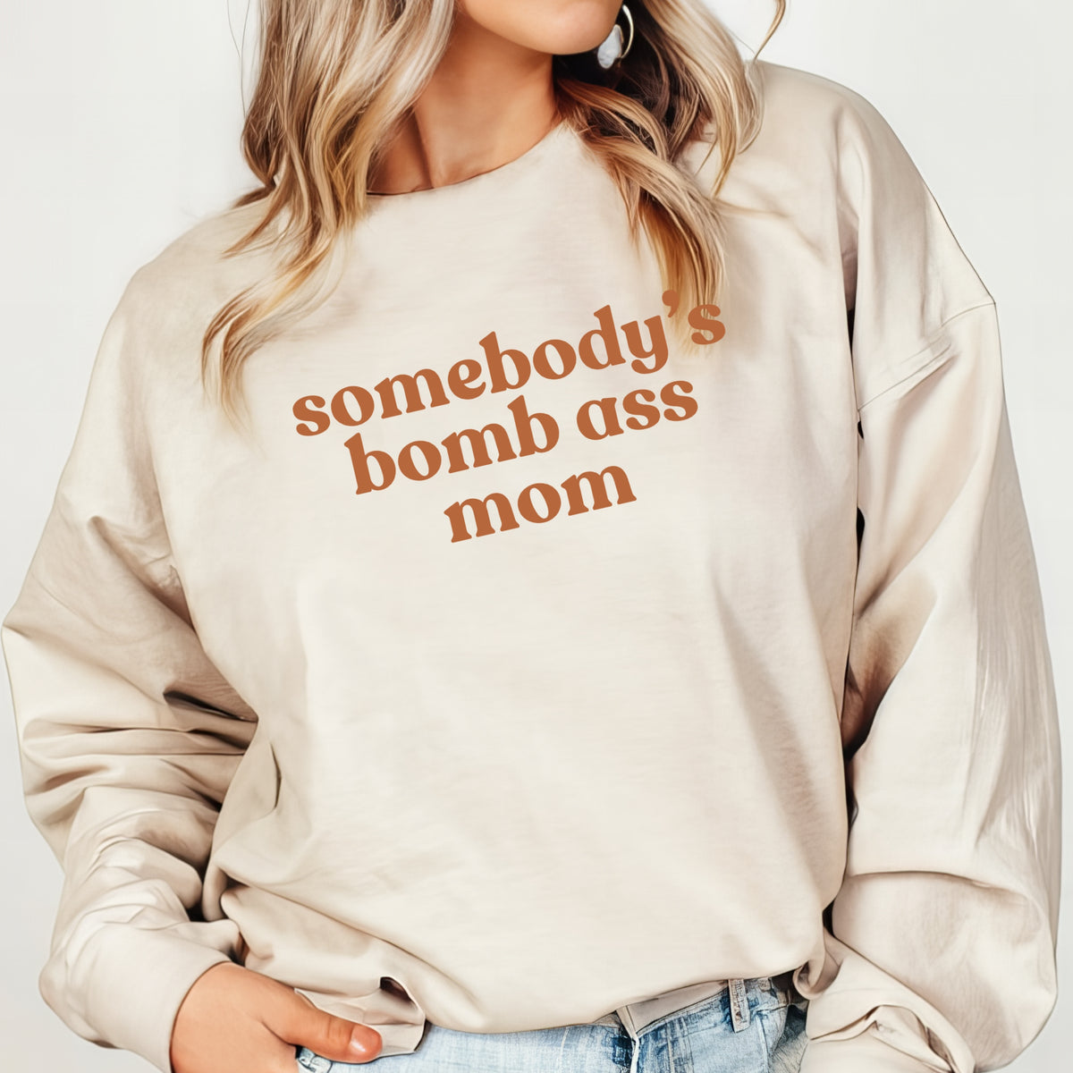 Somebody's Bomb Ass Mom - Adult Crewneck Sweatshirt
