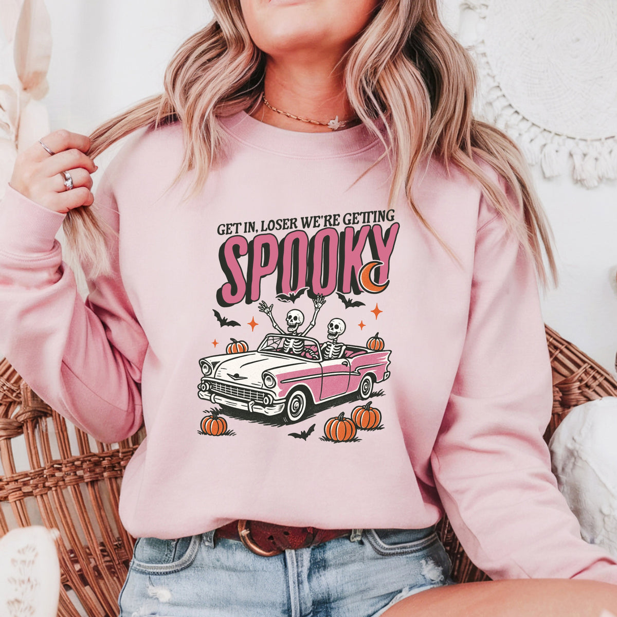 Get In Loser We're Getting Spooky - Adult Crewneck Sweatshirt