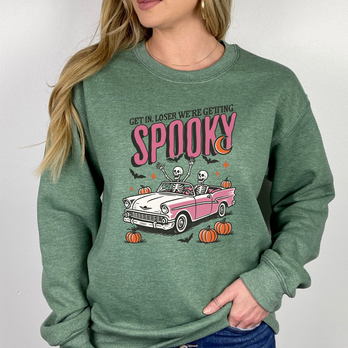 Get In Loser We're Getting Spooky - Adult Crewneck Sweatshirt