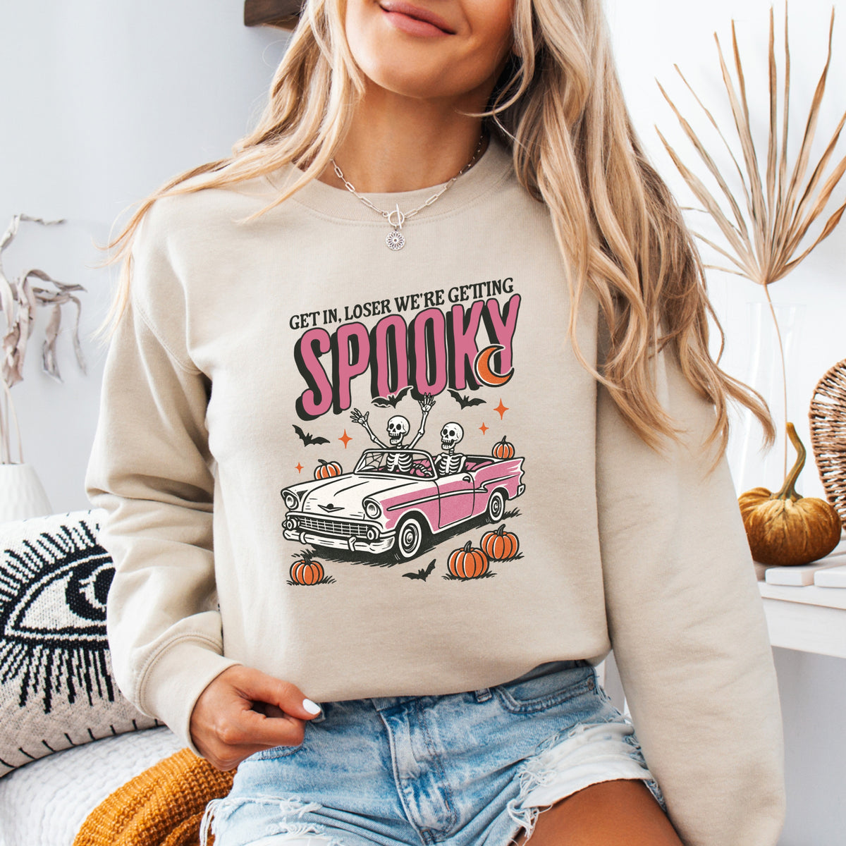 Get In Loser We're Getting Spooky - Adult Crewneck Sweatshirt